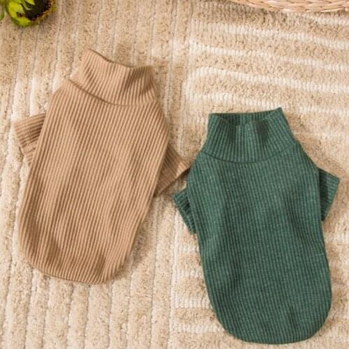 Pet Bottoming Shirt Teddy Warm Sweater Puppy Solid Color Clothes Knitted Pet Pullovers Pet Dog Clothes pet cat