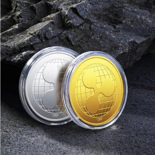 Ripple Coin Litecoin Commemorative Coin Collection XRP CRYPTO Souvenir Plated Gold Home Decorations Craft Desktop Ornaments