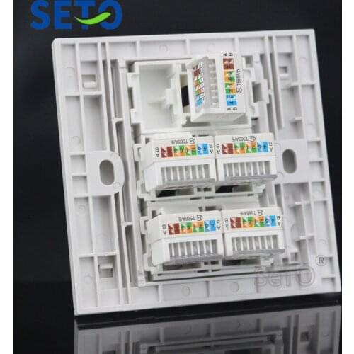 SeTo 86 Type Five RJ45 Cat5e Network Lan Panel Wall Plate Socket Keystone Faceplate