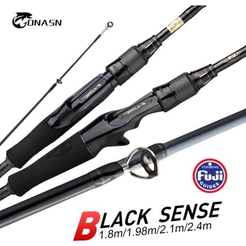 ONASN BLACK SENSE Fishing Rods Ultralight Fast Action Spinning rod UL L ML M MH FUJI Ring Toray Carbon Casting Travel Feeder Rod