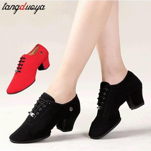 Womens Latin Dance Shoes Tango Salsa Modern Ballroom Dance Shoes for Girls Ladies Indoor & Outdoor Oxford Sneakers 5cm