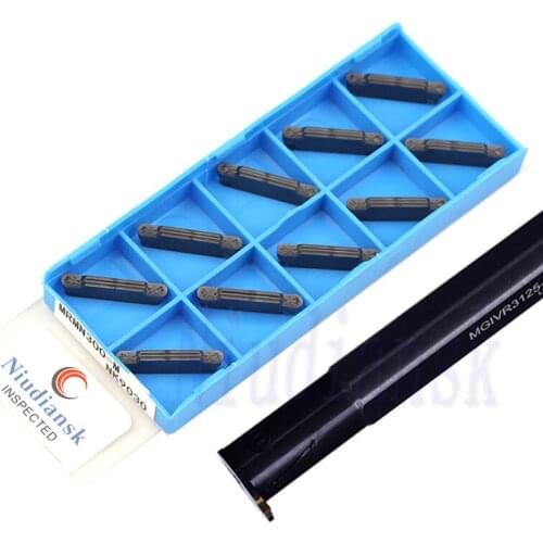 10pcs MRMN200 MRMN300 MRMN400 Carbide Blade 1pc MGIVR2925 MGIVR3125 Internal Grooving Tool Holder Lathe Bar CNC Cutting Tool Set