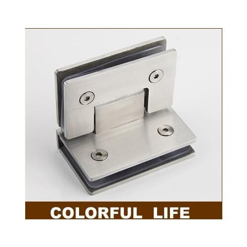 Solid 304 stainless steel bathroom folder Bathroom glass clamp, Hinge,90 degrees,hardware for Bilateral glass clip