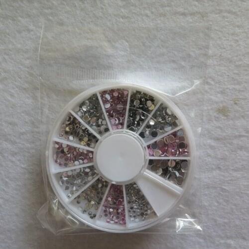 1PC OD-152 3D 1.5/2/2.5/3MM Pink Crystal Gray Rhinestone Decoration in wheel Shiny Nail Decoration Lovely Outlooking
