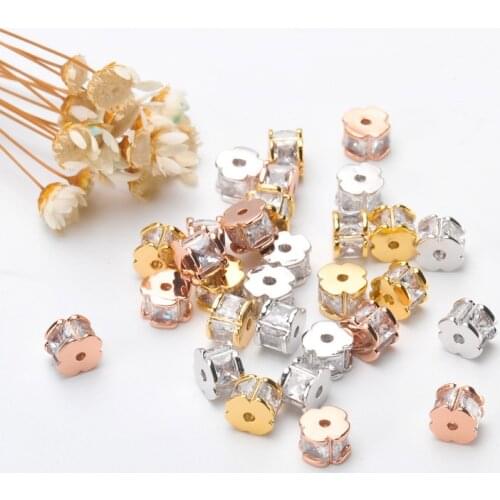 High Quality 100PCS 5.5MM 18K Gold Plated beads round jewelry beads for bracelet&necklace making 18K Gold jewelry Findings