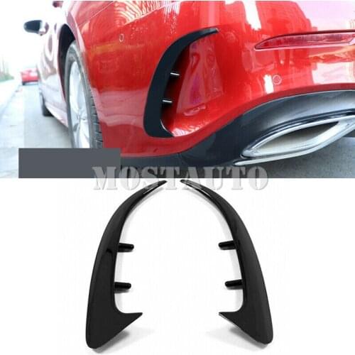 For Mercedes-Benz A-Class V177 2019 ABS Piano Black Side Rear Fog Light Decorative Trim 2pcs Car Accessories Interior Car Decor