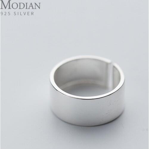Modian Classic Authentic 925 Sterling Silver Frosted Punk Wide Ring for Women Free Size Ring Hiphop Style Fine Jewelry 2020 New