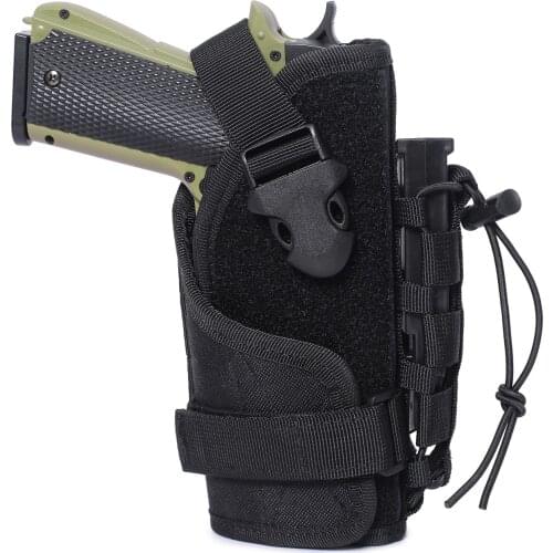 1000D Molle Tactical Gun Holster Belt Pistol Pouch for Glock 17 19 Colt 1911 Beratta M9 Airsoft Handgun Holster with Mag Holder