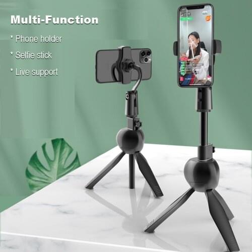 360 Rotating Height Adjustable Mobile Phone Stabilizer Holder Stand for iPhone 12 Samsung Huawei Selfie Stick Live Support