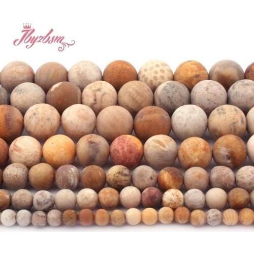 4,6,8,10mm Round Frost Matte Coral Agates Loose Natural Stone Beads For DIY Necklace Bracelets Jewelry Making Spacer Strand 15"