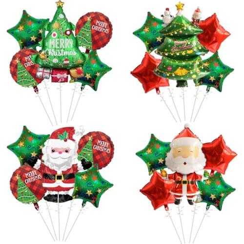 Cartoon Santa Claus Christmas Tree Aluminum Film Balloon Set Christmas Party Indoor Party Decoration Balloons