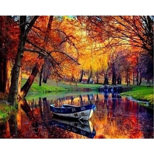 Canvas Size 5D Diy Diamond Painting Cross Stitch Kit Diamond Mosaic Embroidery " Landscape " Painting Square/Round Drill Gift