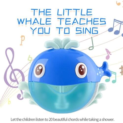 BabyPower Whale Bubble Machine Baby Bath Toy Bubble Maker Swimming Bathtub Soap Machine Toys for Children With Music Water Toy