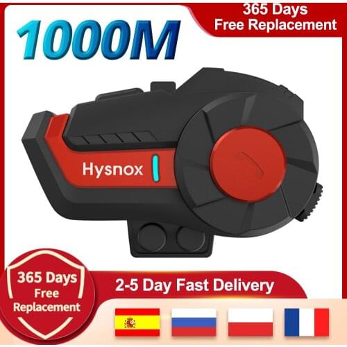 1000M Buetooth-Compatible 5.0 Moto Helmet Headset BT Wireless Motorbike Earphone 2 Riders Motorcycle Helmet Intercom Waterproof