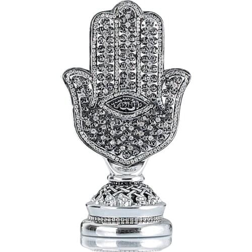 Hamsa Fatima Hand Gold and Silver Colour Plated Home Decor Miniature Ramadan Eid Gift Jawshan