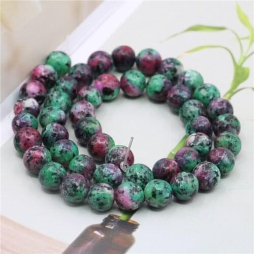 Natural Stone Red Green Rubys Zoisite Round Beads 4/6/8/10/12mm Women Jewelry DIY Necklace Bracelet Accessories Gift 15inch Y519