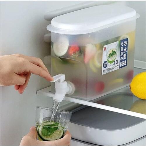 3.5L Large Capacity Water Pitcher Jug Kettle with Faucet Lemon Juice Bottle Kitchen Refrigerator Teapot