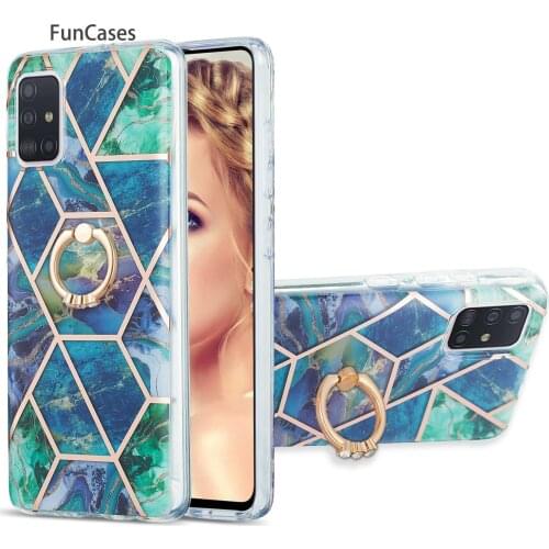 Lovely Grid Cases For telefon Samsung A515 Portable Sports Cover Funda sFor Samsung phone case A51 4G Soft TPU Shell Ring Buckle