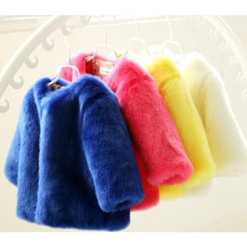 2-8years Fashion Children Fur Coat Girls Boys Winter Jacket Toddlers Clothing Baby Faux Fur Coat Windbreakers Kids Outwear coat