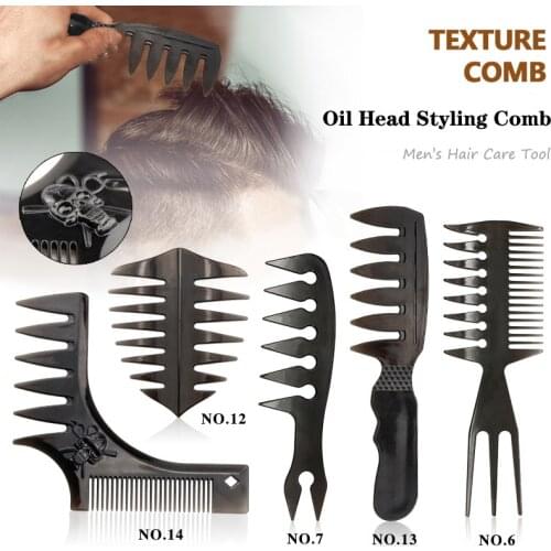 CestoMen Oil Hair Texture Comb Wide Tooth Texturizing Comb Men Oil Head Haircut Pomade Styling Hairdressing Comb For Hairstylist