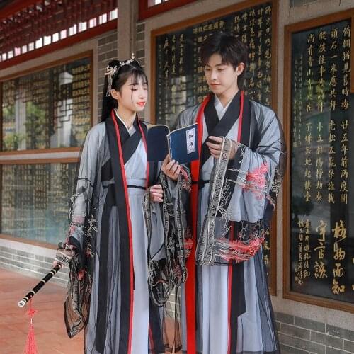 Big sleeve shirt embroidered collar hanfu suit mens and womens costume suit Chinese wind daily performance class