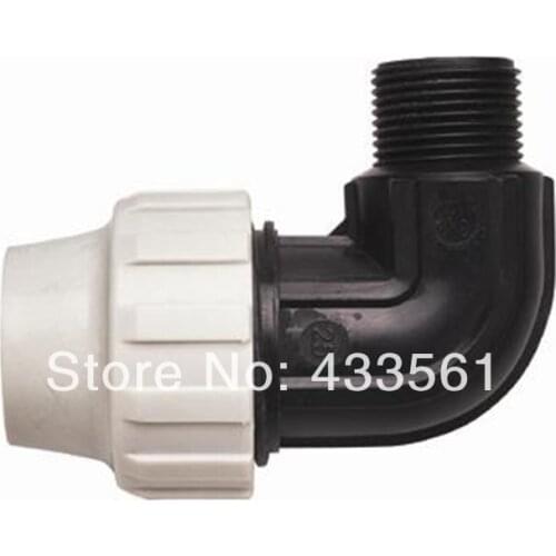 Male threaded elbow 90deg in Size DN25 for different plastic pipeline connection with quality PP materials mold injected thread