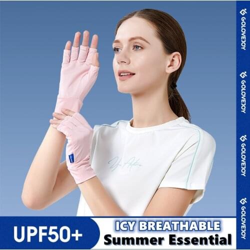 Sunscreen Woman Half-Finger Gloves Summer Breathable Thin Driving Outdoor Sports Cycing Silicone Non-slip Ice Silk Sleeves