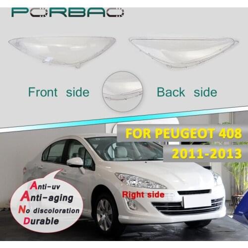 Front Lamp Lampshade 4Doors for Dongfeng Peugeot 408 Transparent large Lampshade 10-14 Headlight Shell Headlight Face Replacemen