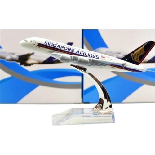 Size 1:400 plane model A380 Singapore Airlines aircraft A380 Metal simulation airplane model for kid toys Christmas gift