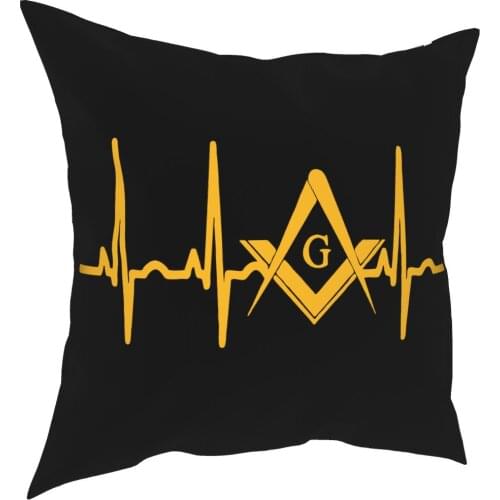 Heartbeat Freemason Throw Pillow Cover Cushions for Sofa Masonic Mason Fashion Cushion Covers