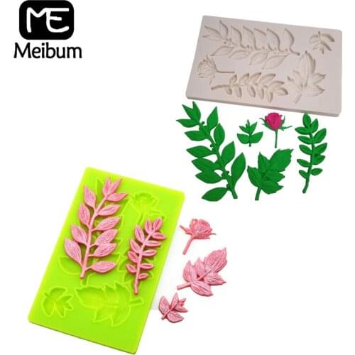 SHENHONG Rose Petal Leaf Silicone Fondant Cake Mold Wedding Paste Sugar Craft Dessert Decorating Mould Chocolate Baking Pan