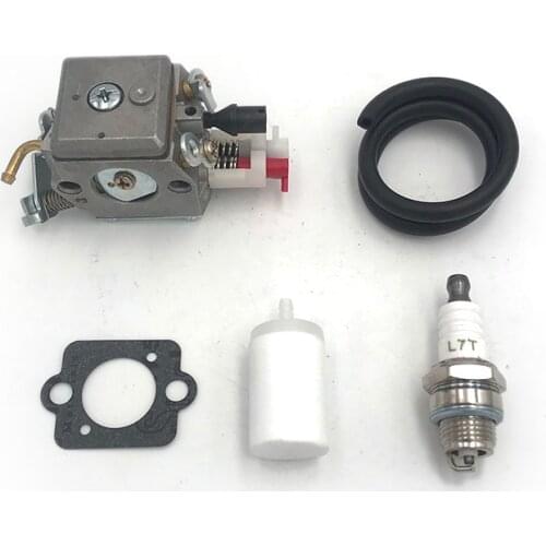 HUNDURE Carburetor Fuel Hose & Filter Spark Plug Kit For Husqvarna 340 345 346XP 350 353 Chainsaw Zama C3-EL18B Carb 503281812