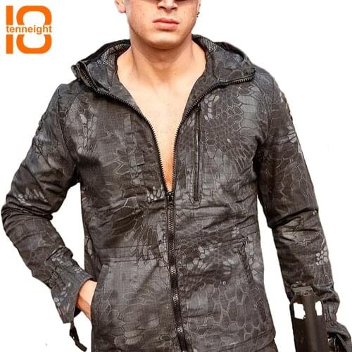 TENEIGHT Chief Python pattern mens windbreaker military tactical jacket camouflage uniform shooter camping hunting jacket