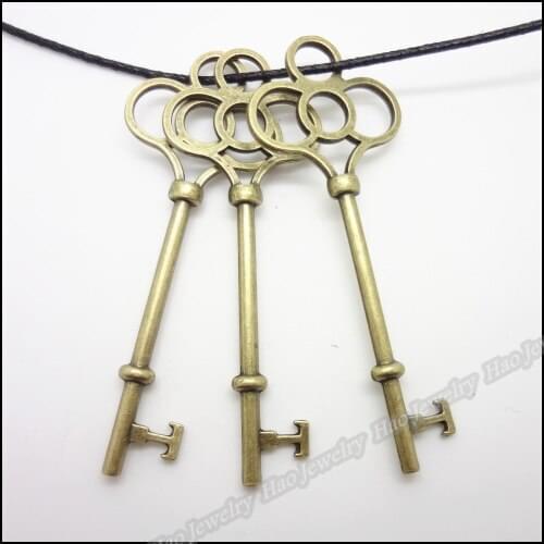 25 pcs Vintage Charms Key Pendant Antique bronze Fit Bracelets Necklace DIY Metal Jewelry Making