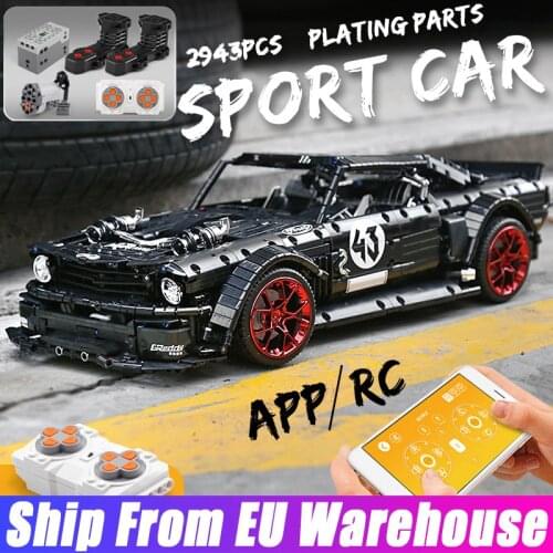 Mould King High-tech Mustangs Hoonicorns Car MOC-22970 APP Remote Control RTR V2 1:8 Muscle Car Building Blocks Bricks Kids Toys