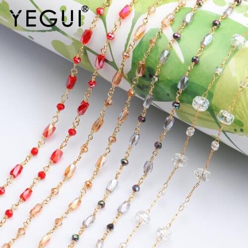 YEGUI C60,jewelry accessories,18k gold plated,0.3 microns,diy beads chain,jewelry findings,jewelry making,diy necklace,1m/lot