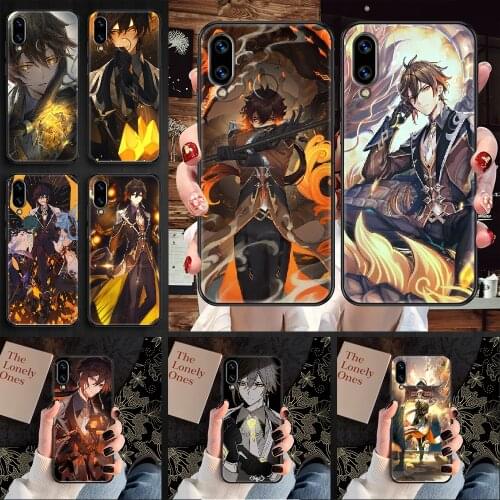 Zhong li Genshin impact Phone case For Huawei Honor 6 7 8 9 10 10i 20 A C X Lite Pro Play black trend hoesjes fashion Etui