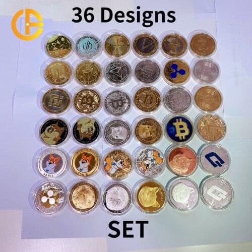 36 Designs Gold Ada Coins Bitcoin/Ethereum/TRX/Dash/Ripple/Monero/Safemoon Metal Physical Cardano Silver Plated Crypto Coins