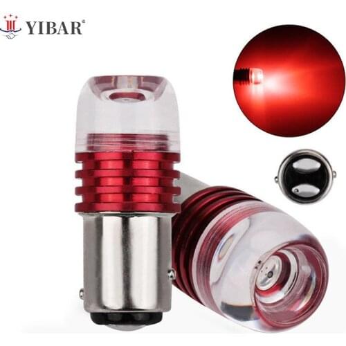 2PCS Red 1157 BAY15D P21/5W Strobe Flashing LED Projector Bulbs For Car Tail Brake Lights Auto Turn Signal Lamp Bulb