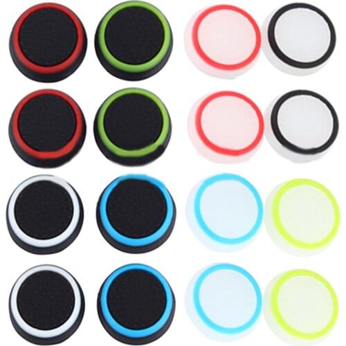 2Pcs/Pack Silicone Joystick Cap Double Color Noctilucent Grip Anti-slip Rubber Thumb Stick Cap For Sony PS4 XBOX One Controller