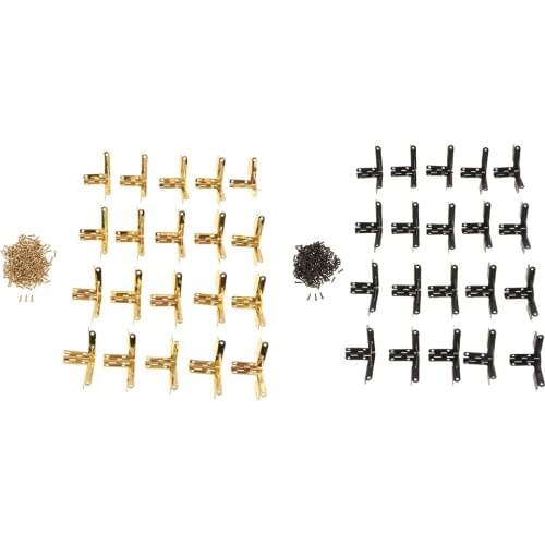 20pcs 90 Degree Angle Support Spring Hinges Door Hinge for Small Jewelry Wine Case Cabinet Watch Box Wooden Lid