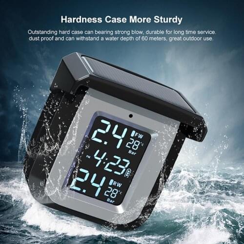 Solar Charging Wireless Motorcycle TPMS Motor Tire Pressure Tyre Temperature Monitoring Alarm System With Real Time Monitoring