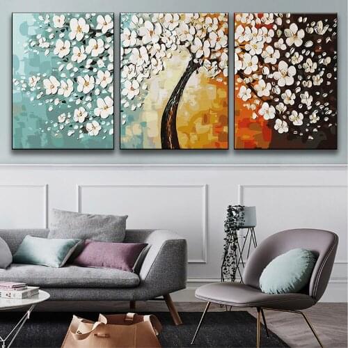 Rich Tree 1Set/3PCS Abstract Painting Acrylic Picture DIY Digital Oil Painting By Numbers Kits Drawing On Canvas For Home Decor