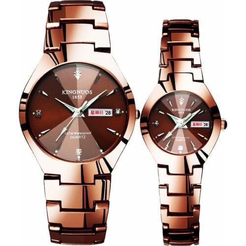 Brand Luxury Lover Watches Quartz Calendar Dress Women Men Watch Couples Wristwatch Valentine Gift Relojes Hombre 2019 KINGNUOS