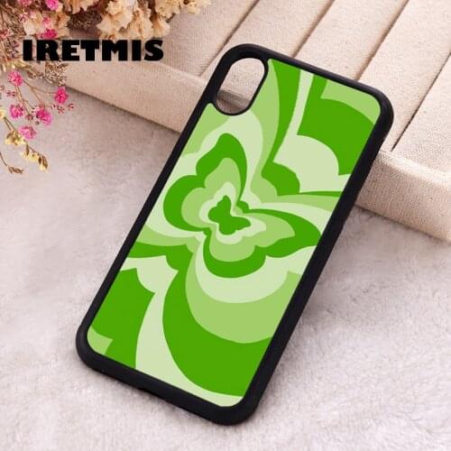 Iretmis 5 5S SE 2020 Phone Cover Case for iPhone 6 6S 7 8 Plus X Xs XR 11 12 Mini Pro Max butterfly heart love infinity green