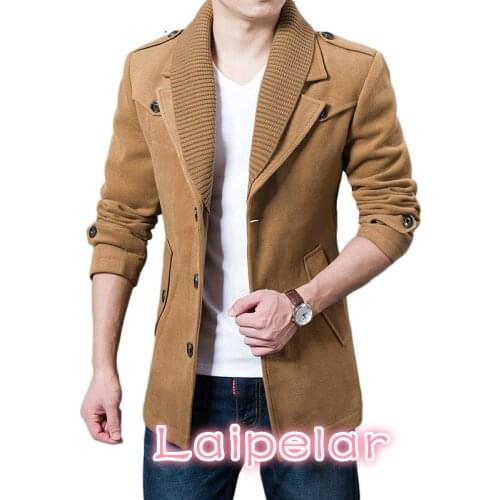 Business Men Casual Warm Coats Size M-3XL High Quality Double Collar Winter Trench Coat Thicken Man Fashion Windbeaker