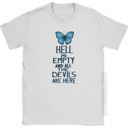 Mens Life Is Strange T-Shirt Hell Is Empty Pure Cotton Basic Tees Male Tshirt Butterfly Max Game T Shirt Clothes Plus Size