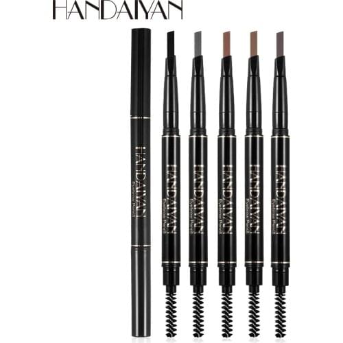 HANDAIYAN Makeup Double-head Eyebrow Enhancer Eye Brow Shaping Drawing Black Pencil with Brush Make Up Cosmetic Tool Brows Tint