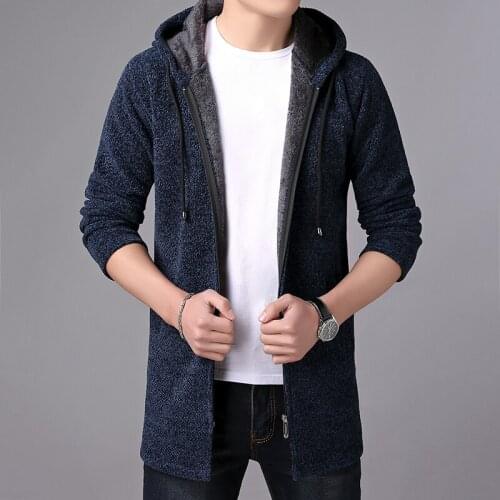 Cardigan Long Sleeves Solid Mens Fashion Sweaters Coat Thick Casual Slim Classic Keep Warm Male Winter Jacket