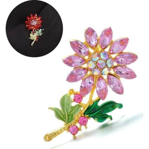 Colorful Flowers Bouquet Rhinestone Pearl Brooches Metal Weddings Brooch Pins For Women Men Dress Coat Jewelry Scarf Clip